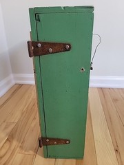 Vtg Shabby Wood Country Wall Medicine Cabinet Mirror Chic Distressed Chippy SEE
