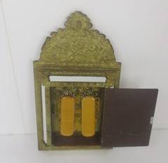 Vintage mirror Brush Brass Glass Cabinet Continental Ornate Brushes Included