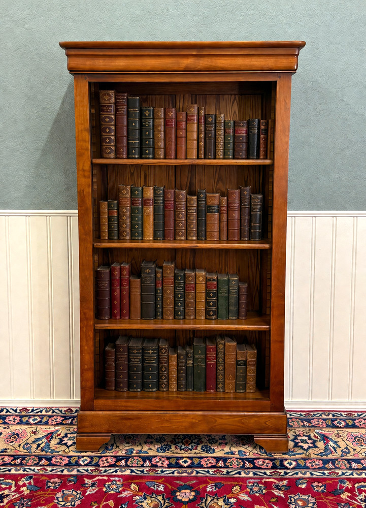 Vintage French Louis Philippe Bookcase Display Cabinet Cherry Mid 20th c