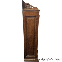 Antique victorian tiger oak hanging cupboard medicine cabinet raised panel
