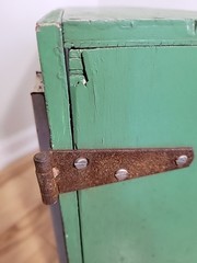 Vtg Shabby Wood Country Wall Medicine Cabinet Mirror Chic Distressed Chippy SEE