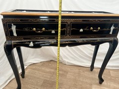 Vintage Sofa Table Console Chinoiserie Mother of Pearl applique Asian style