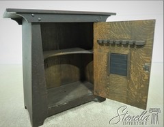 F54240: Antique Arts & Crafts Mission Oak Smoking Cabinet