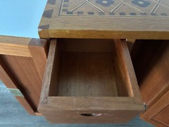 Antique Wood Guatemalan Jewelry Cabinet/Cupboard w/Inlay PLEASE READ