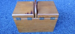 Wood Sewing Box Table Cabinet Country Rustic Primitive 12x9x 7 w/ Handle – VTG
