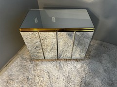 Post-Modern Mirrored Brass Credenza/Cabinet O.B. Solie for Ello Furniture, Italy