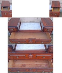 Antique Vintage Victorian Eastlake Solid Walnut Drop Center Dresser Marble Top