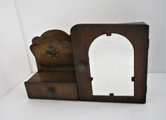 Art Deco Kitchen Apothecary Medicine Wall Bathroom Cabinet Wood Mirror letter bo