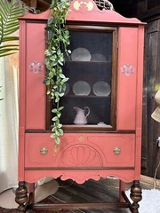 China Hutch, Eastlake Style, Painted, Refinished, Vintage