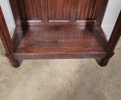 Antique French Gothic Revival Cabinet Highly Carved in Oak Wood w/Figures