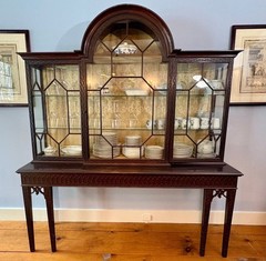 19th Century Chippendale Style Carved Mahogany China Display Cabinet