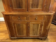 Antique Corner Cupboard Cabinet Blind doors Early Primitive