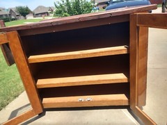 Antique Rolling Cabinet Table