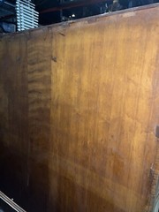 c1920 vintage birch upright vitrine like Cabinet E H Sheldon Co. 80”h x 71 x 18”