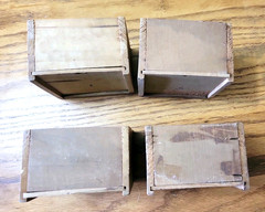 Antique Stenciled Wooden Oak Wall 8 Drawer Spice Cabinet Cupboard 18″x11″x5″