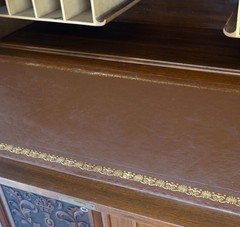 Large Walnut Victorian Secretary Bureau Cabinet Letter Shelves Bottom Storage