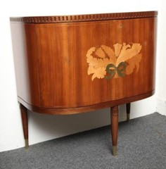 Paolo Buffa Unique Marquetry Liquor Cabinet by Serafino Arrighi, Italy, 1955