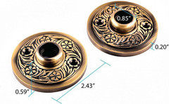 Victorian Antique Brass Cabinet Knob Rosette Set of 3 – Tarnish Free