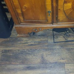 Antique Brown solid Wood Cabinet Stained Finish 4 Doors 5 Drawers .