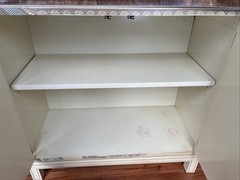 Vintage Drexel Heritage Hollywood Regency Chinoiserie Cream Bar Cabinet