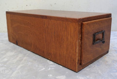 Vintage Antique Oak Single Drawer Card Catalog Index File Cabinet Solid!