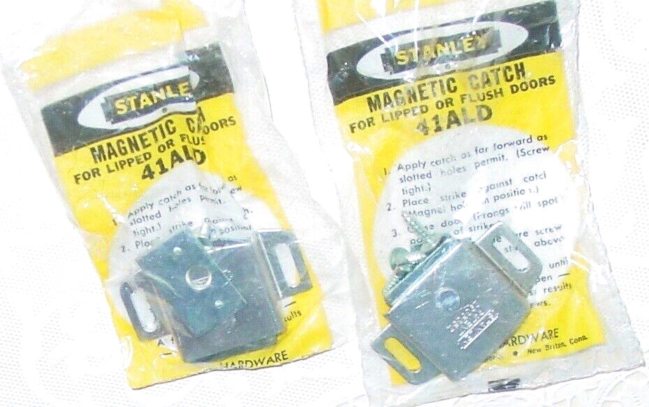 2 Vintage Stanley Cabinet Magnet Catch Cupboard Hoosier Door 41ALD USA NOS Lot