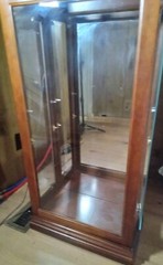 Wood and Glass Display Curio Cabinet Tower with Light – 24 x 12 x 76