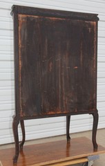 Antique Quartersawn Oak 3 S Curve Glass Mirrored Dainty Curio China Cabinet