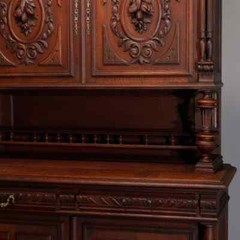 French Renaissance Deeply Carved Walnut Hunt Cupboard, 19th Century