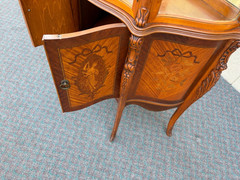 67807 Elegant Inlaid Curio Cabinet with Glass Display Shelves Super QUALITY