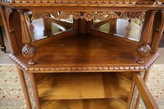 19th Century Oak Victorian Corner Cupboard Corner Cabinet Circa 1880’s