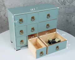 Solid Wood Vintage Apothecary Cabinet with 9 Drawers – Multi-Use Storage Organiz
