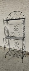 🔥 Vintage French Bakers Rack 3 Tier Scrolling Wrought Iron