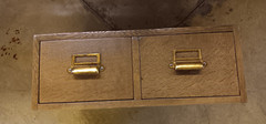 Antique Quarter Sawn Oak 2 Drawer Dovetail Card File Cabinet-5 x 9 Index Card