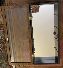 Gilt wood framed display cabinet with beaded edge decoration and 4 Glass Shelves