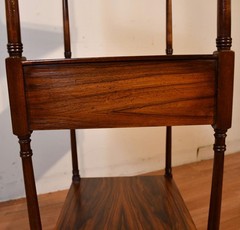 1910s Antique English Regency Rosewood Book-match Etagere display with 4 shelves