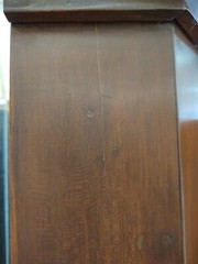 Large Antique Wood 4 Door Corner Cabinet With Crown Molding