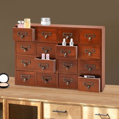 Vintage 16 Drawer organizer Tabletop Cabinet 50*10*35cm Apothecary Storage Box