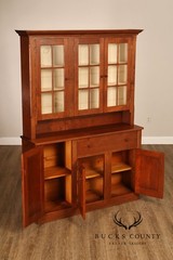 D.R. Dimes Cherry Two Piece Step Back Country Hutch Cabinet