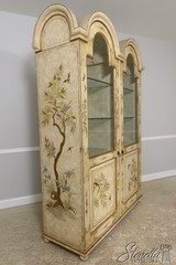 54933: Chinoiserie 2 Door Bonnet Top China Display Cabinet
