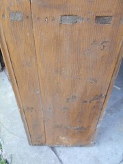 ANTIQUE PRIMITIVE GRAIN PAINTED OPEN TOP STEPBACK CUPBOARD