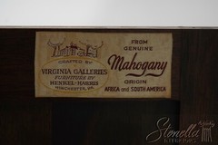 66203: HENKEL HARRIS Virginia Galleries Mahogany Corner Cabinet