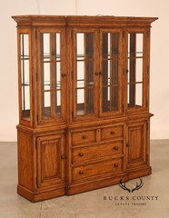 Thomasville Lighted Oak China Cabinet