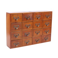 Antique Apothecary Cabinet with 16 Drawers Wood Box Desk Drawer Organizer Box