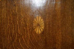 EXQUISITE ANTIQUE 1800 SHERATON INLAID HOUSEKEEPERS CUPBOARD WARDROBE DRAWERS