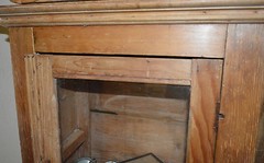 ANTIQUE PRIMITIVE HAND MADE WOOD & GLASS DISPLAY CABINET