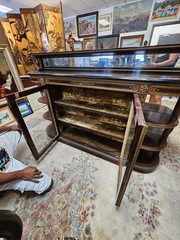 Vintage French Empire Style Display Cabinet Credenza Glass Case 72x48x16