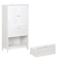 43.5″ Multi-Purpose Storage Cabinet with Adjustable Shelves, 2 Drawers White