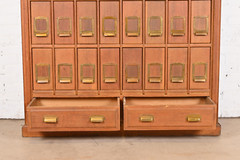 Antique Arts & Crafts Oak 42-Drawer Card File Cabinet, Circa 1900