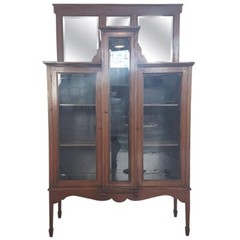 20th Century Italian Art Nouveau Vitrine Inlaid Wood, 1920s